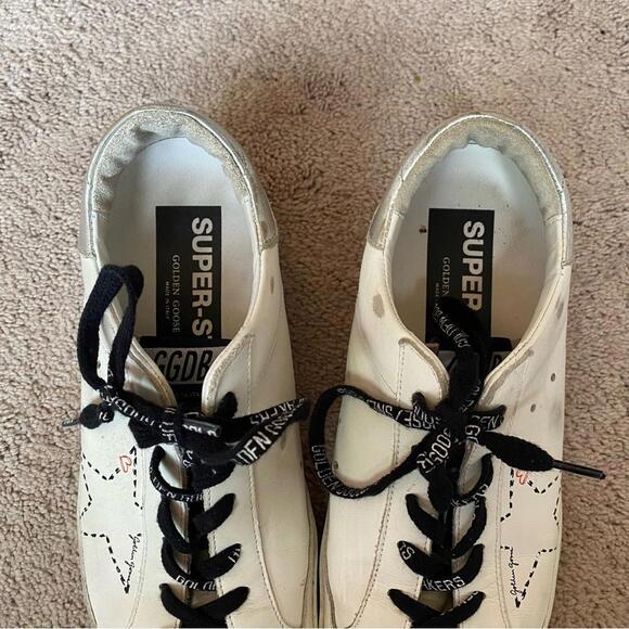 Golden Goose Superstar Sneakers White Black Authentic 38 - Picture 5 of 8